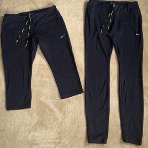Nike Dri-fit Running Leggings Cropped Capri Black
